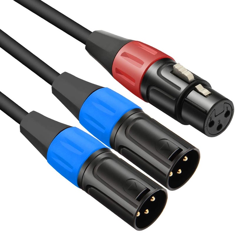 JOMLEY كابل تقسيم JOMLEY XLR، 1 أنثى XLR إلى مزدوج ذكر XL محول كابل ميكروفون متوازن - 1.6 قدم - Image 1